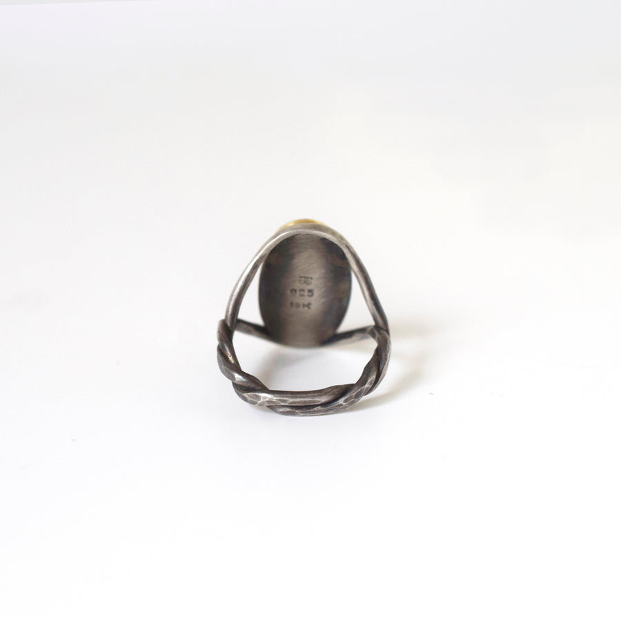 Opal and Dendritic Agate Ring