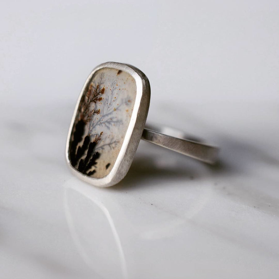 Afterimage Dendritic Agate Ring #1