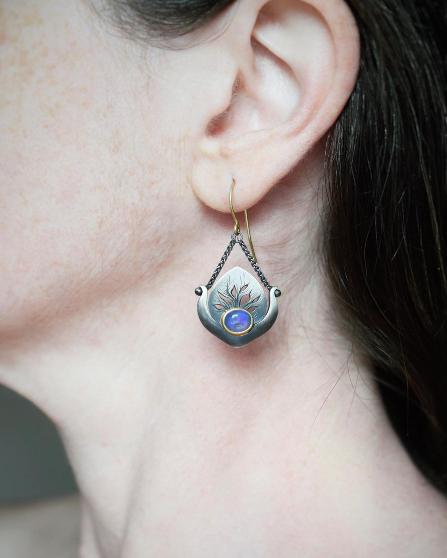 Small Opal Botany Earrings