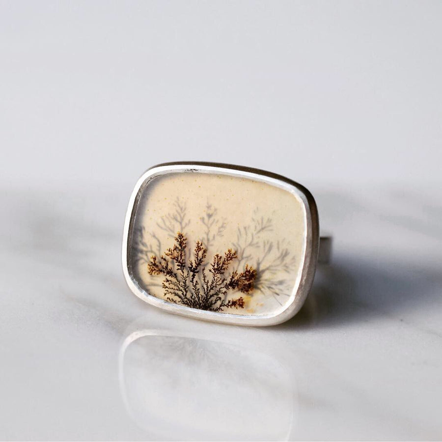 Afterimage Dendritic Agate Ring #2
