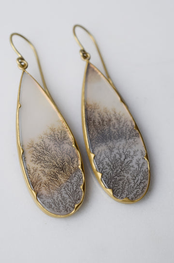 22k Dendritic Agate Earrings