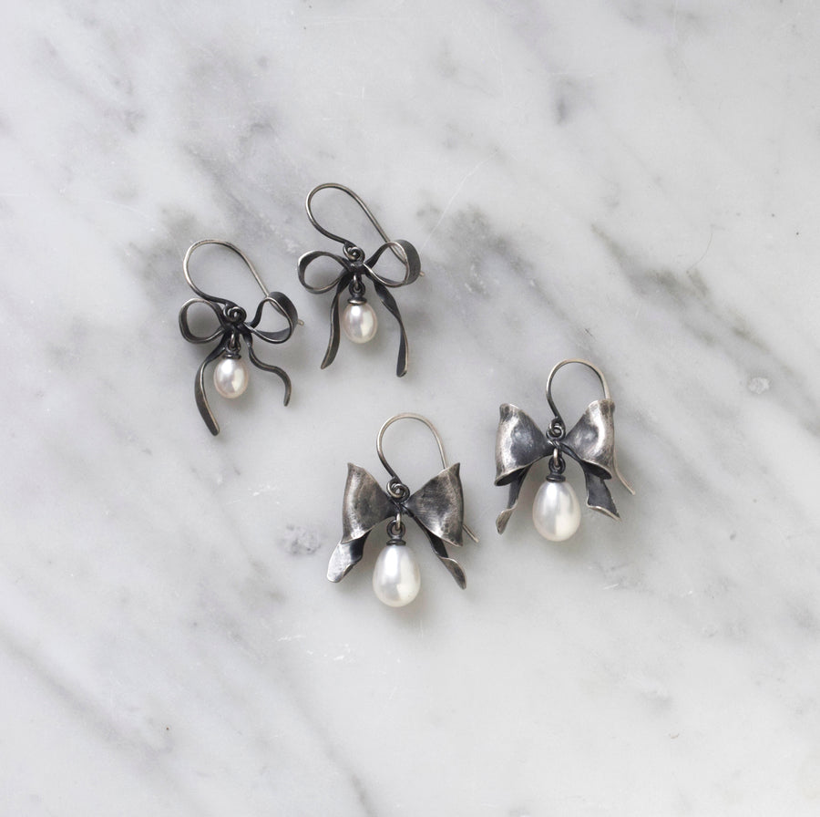 Pearl Bow Earrings