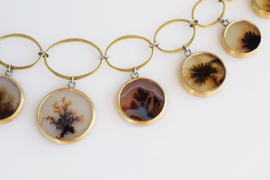 Sun and Fog Dentritic Agate Necklace