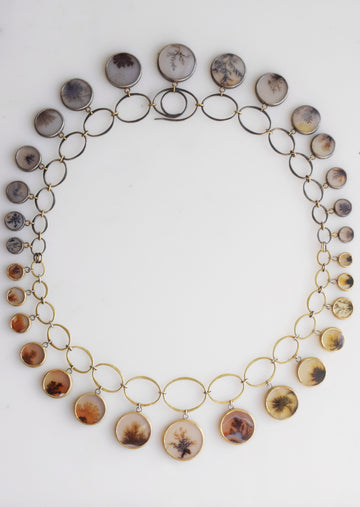 Sun and Fog Dentritic Agate Necklace