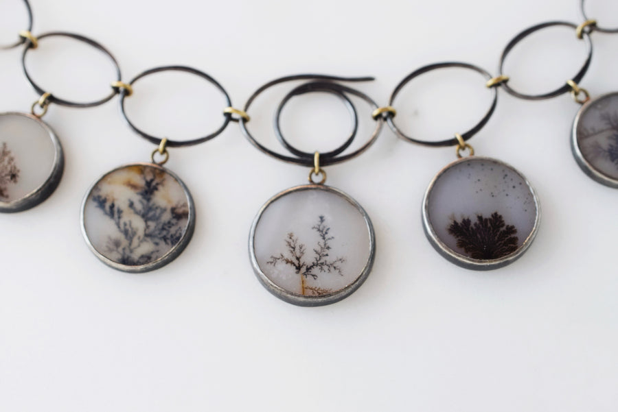 Sun and Fog Dentritic Agate Necklace