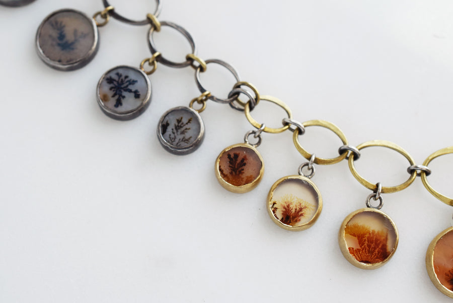 Sun and Fog Dentritic Agate Necklace