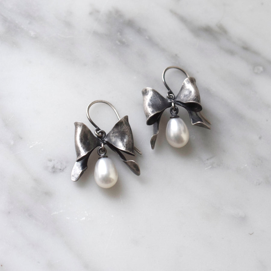 Pearl Bow Earrings