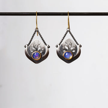Small Opal Botany Earrings