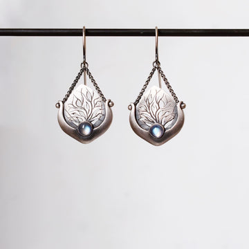 Small Moonstone Botany Earrings