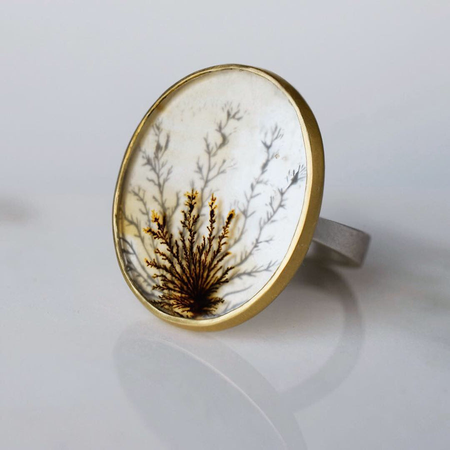 Grand Afterimage Dendritic Agate Ring