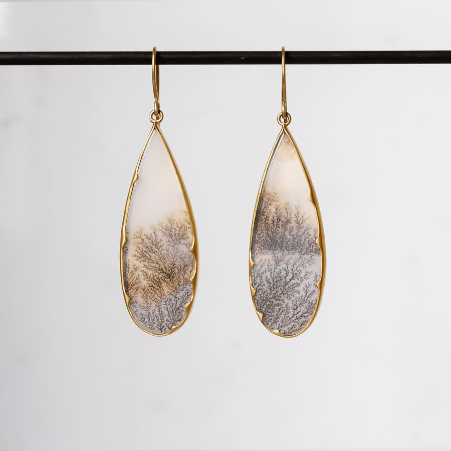 22k Dendritic Agate Earrings