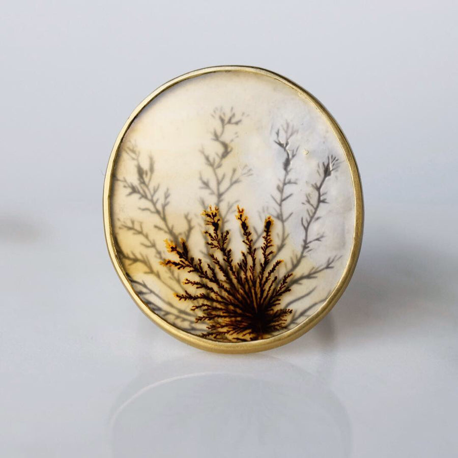 Grand Afterimage Dendritic Agate Ring