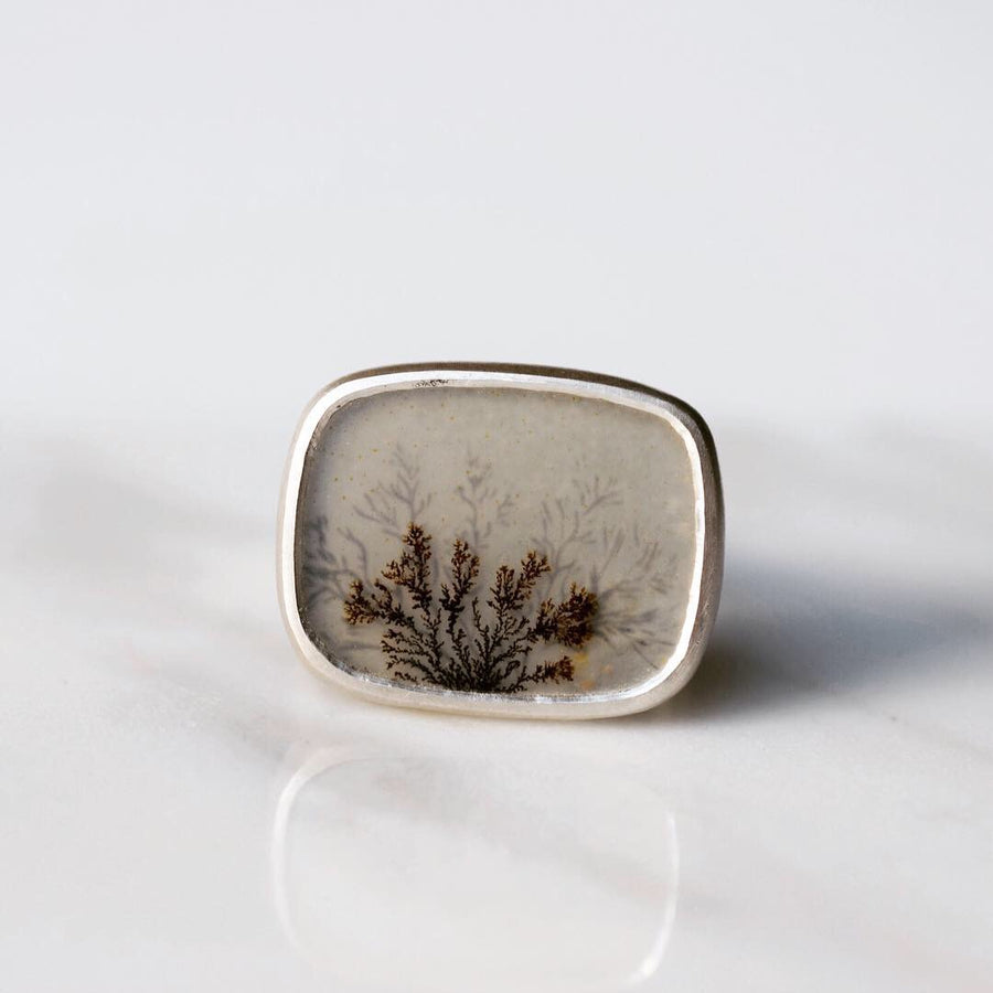 Afterimage Dendritic Agate Ring #2