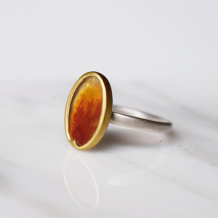 Flame Agate Ring