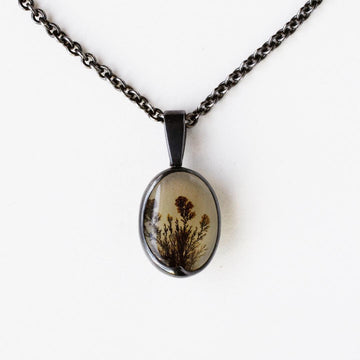 Dendritic Agate + Prehnite Double Gem Necklace