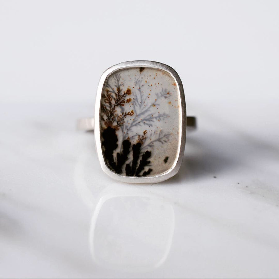 Afterimage Dendritic Agate Ring #1