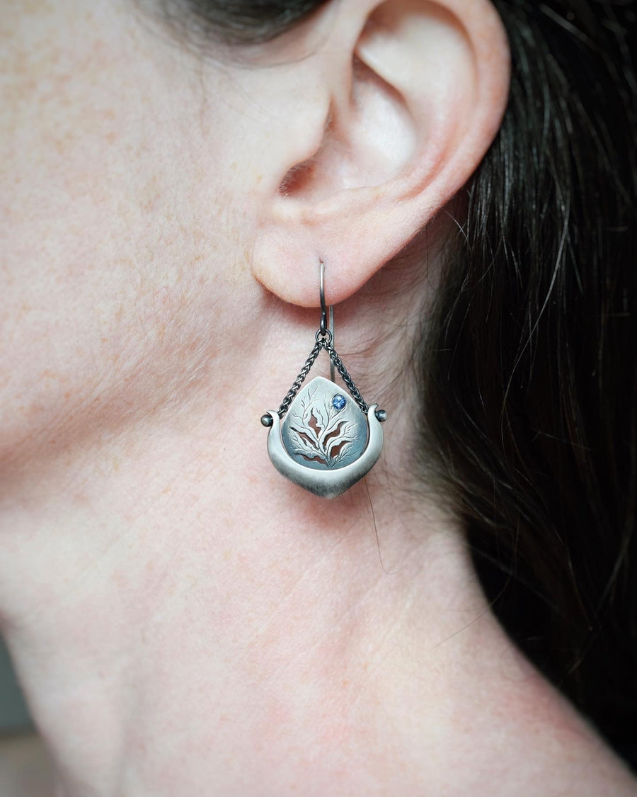Small Sapphire Botany Earrings