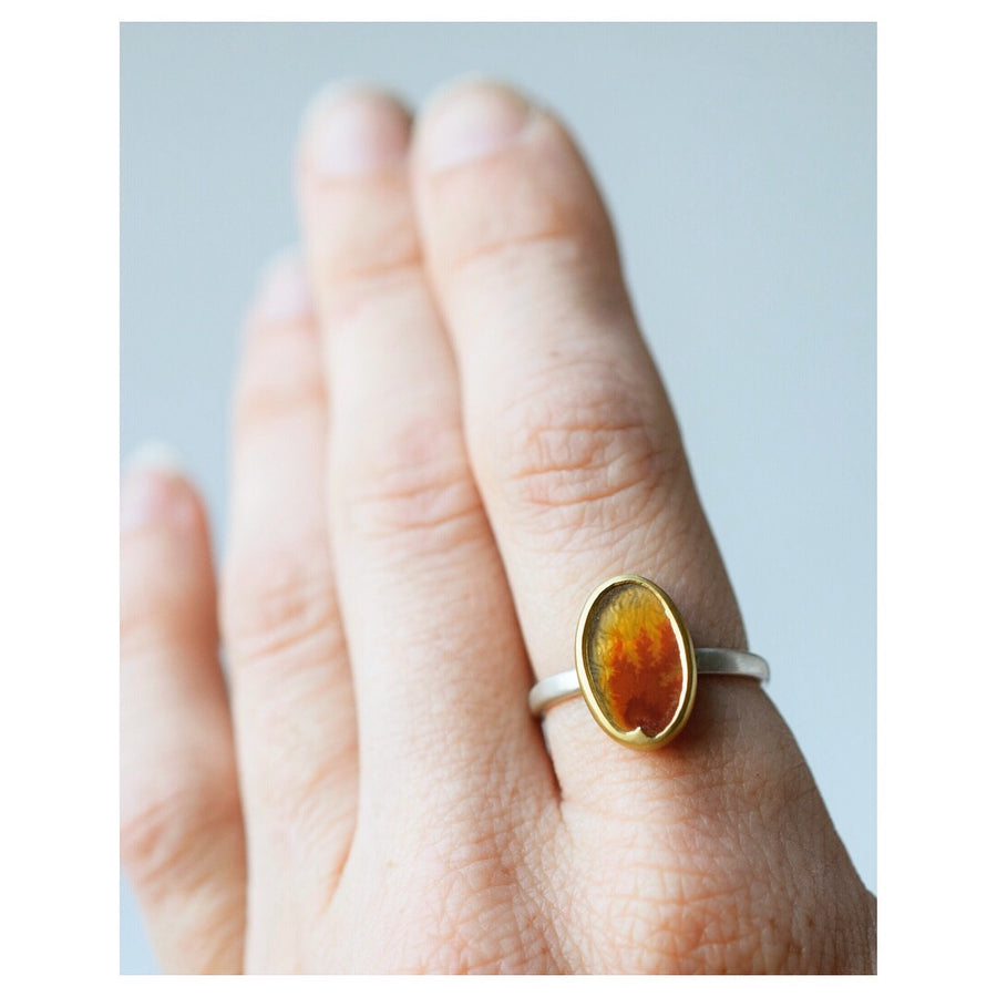 Flame Agate Ring
