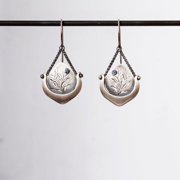 Small Sapphire Botany Earrings