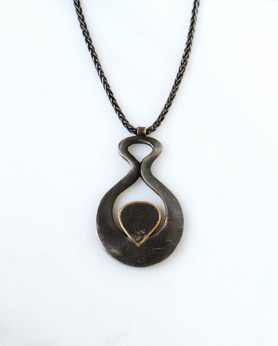 Dendritic Agate and Sapphire Little Venus Necklace