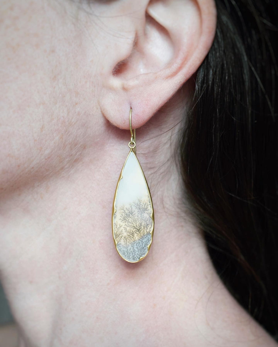 22k Dendritic Agate Earrings