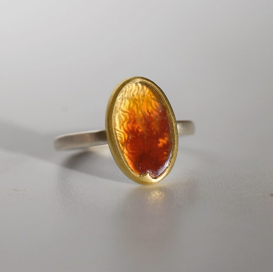 Flame Agate Ring