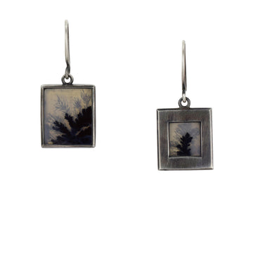 Inkblot Dendritic Agate Earrings